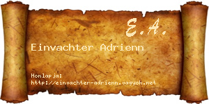Einvachter Adrienn névjegykártya