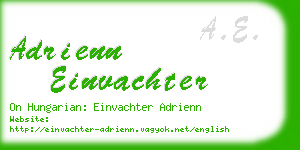 adrienn einvachter business card